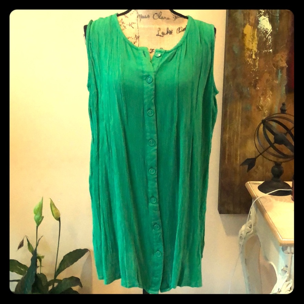 Roaman’s sleeveless button down tunic tank